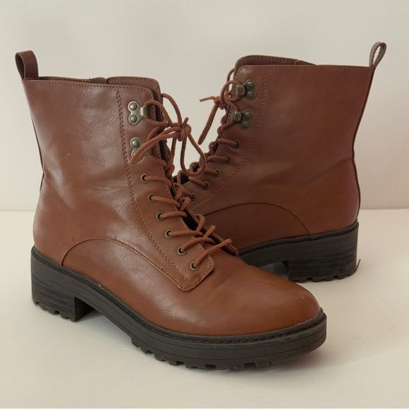 Universal Thread Brown Combat Boots Size 8.5 - Picture 1 of 10